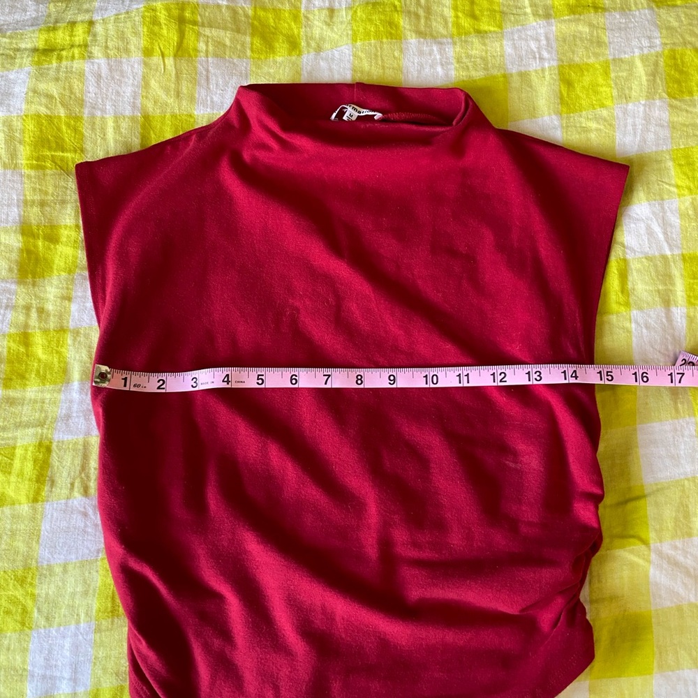Reformation Red Ruched Lindy top